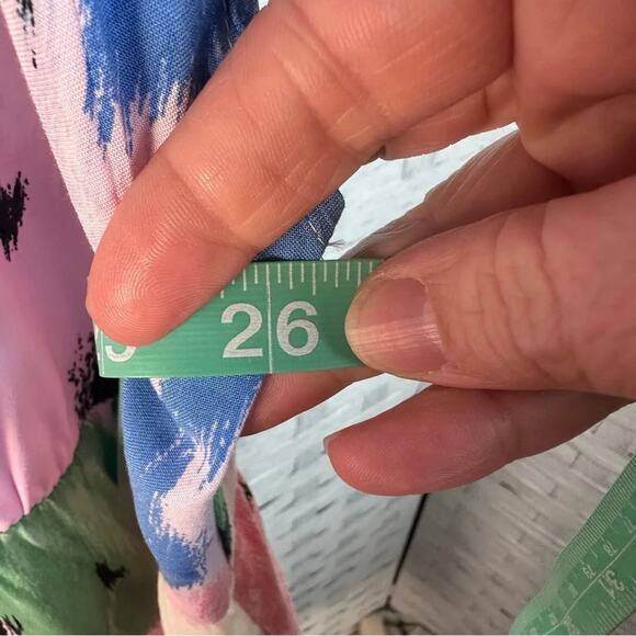 AVA & VIV mine Dress pastel colorful v-neck coastal spring Bohemian plus size - Picture 6 of 10